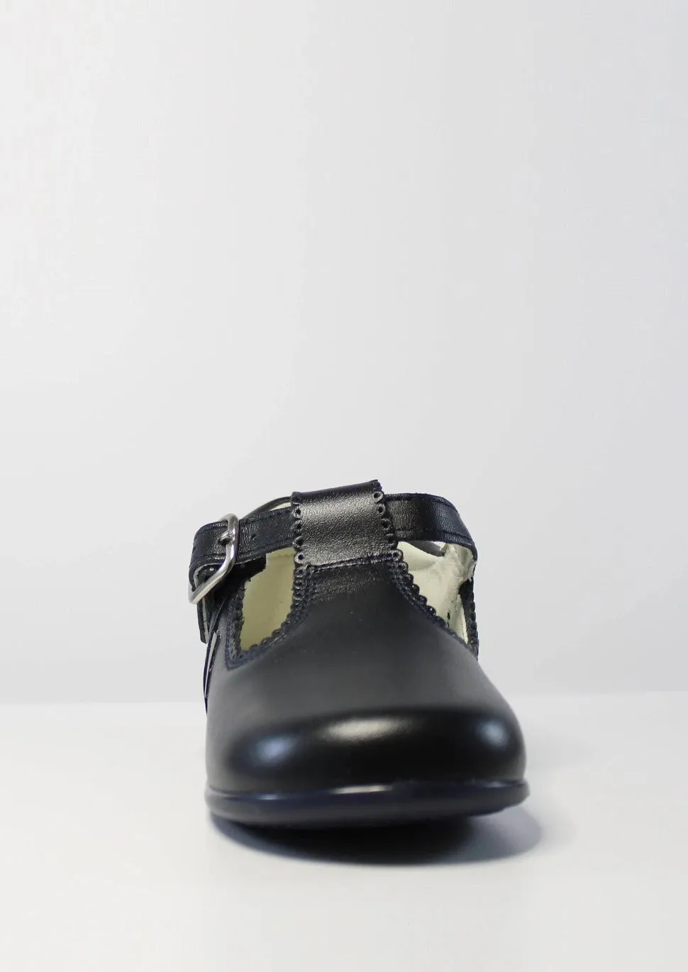 Navy Leather T-Bar Shoes