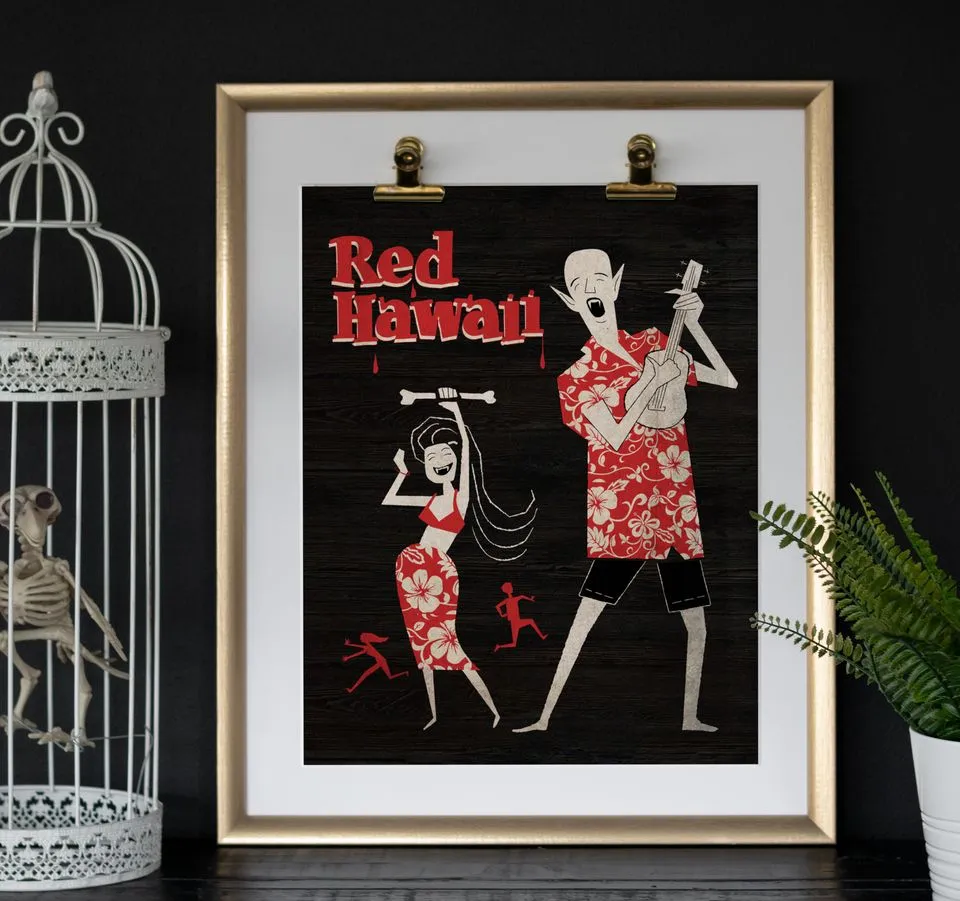 Nosferatu Red Hawaii Art Print