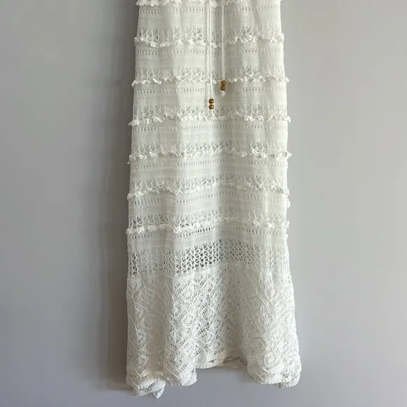 NWT Solitaire Swim White Crochet Knit Dress Maxi Beach Bridal Medium