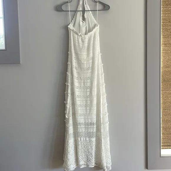 NWT Solitaire Swim White Crochet Knit Dress Maxi Beach Bridal Medium