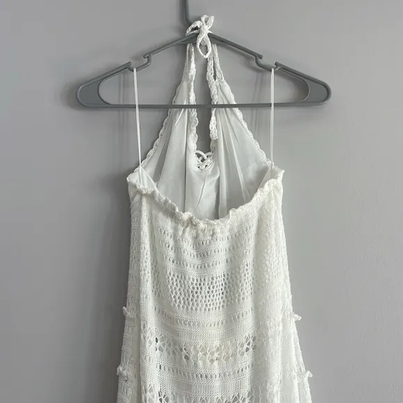 NWT Solitaire Swim White Crochet Knit Dress Maxi Beach Bridal Medium