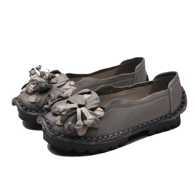 Original Handmade Genuine Leather Women Flat Moccasins Shoes