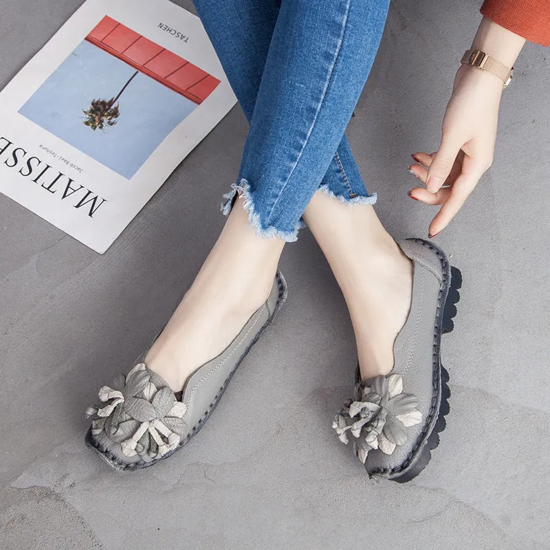 Original Handmade Genuine Leather Women Flat Moccasins Shoes