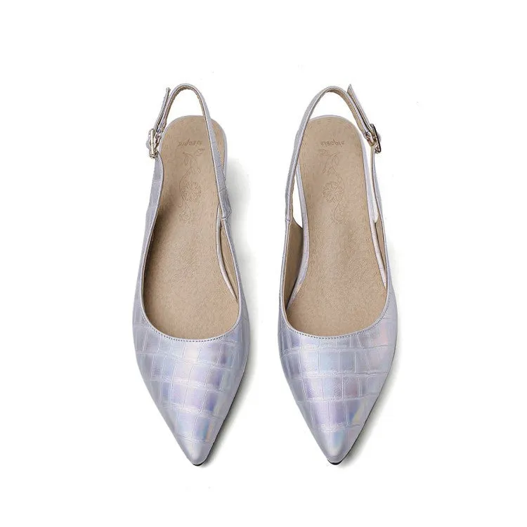 Pointed Toe Slingbacks Women's High Heel Chunky Sandals