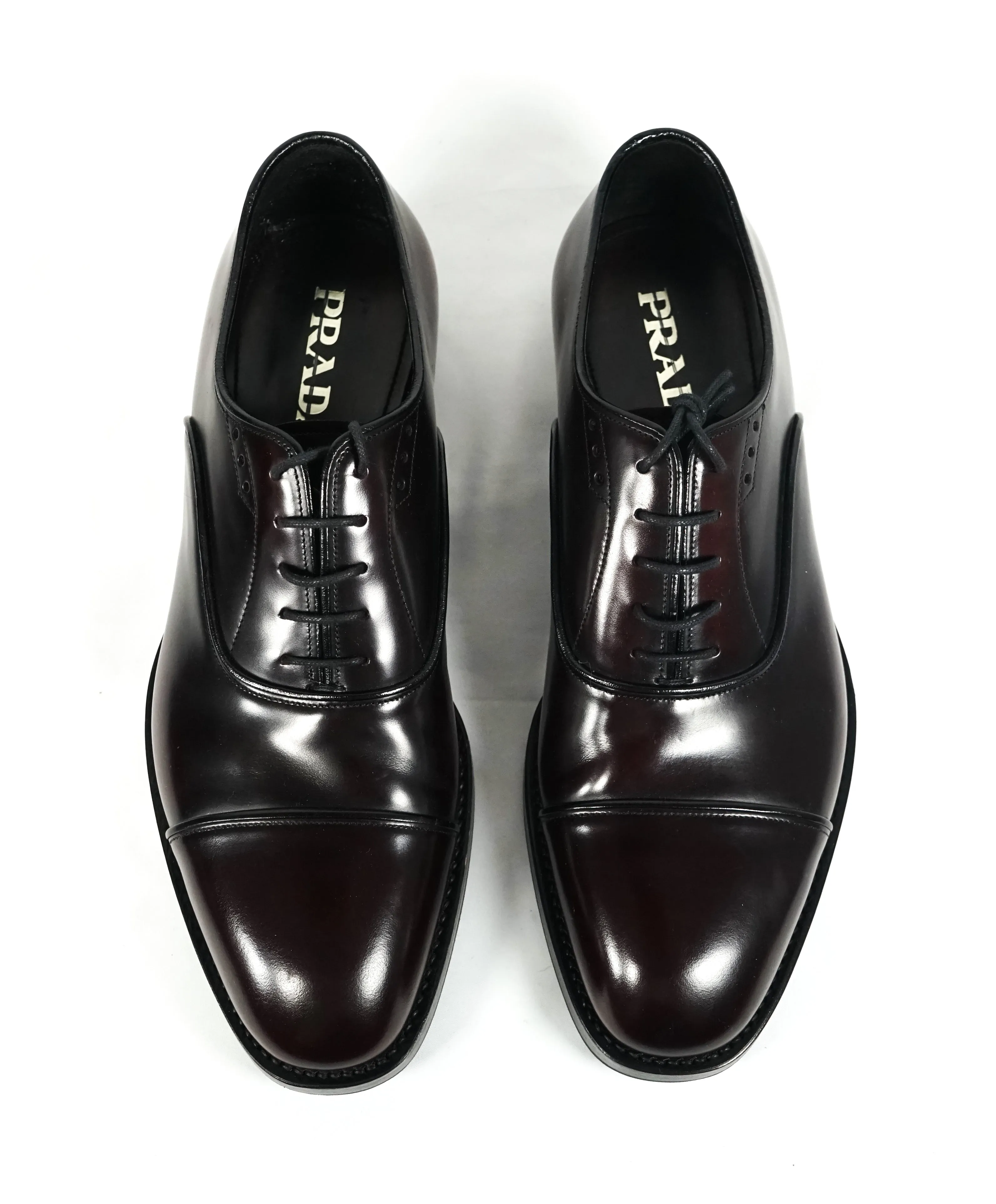 PRADA - Cordovan Cap Toe Dress Shoe Oxfords - 9