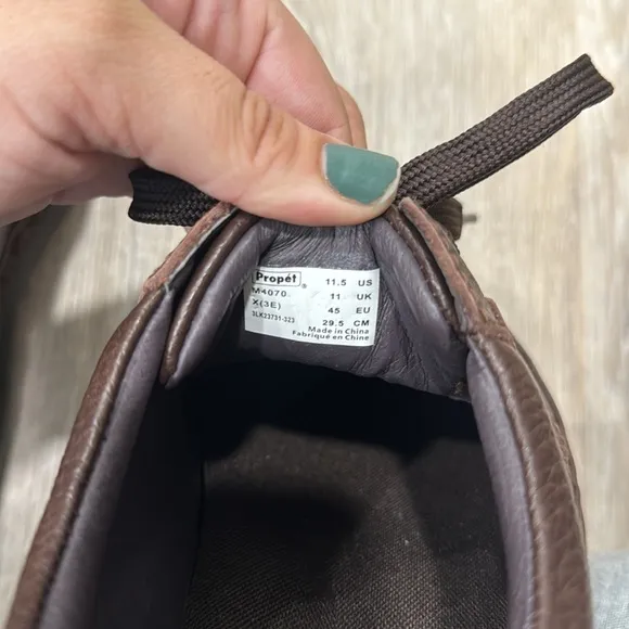 Propet Villager brown leather Comfort Walking Shoe Size 11.5 EEE XW