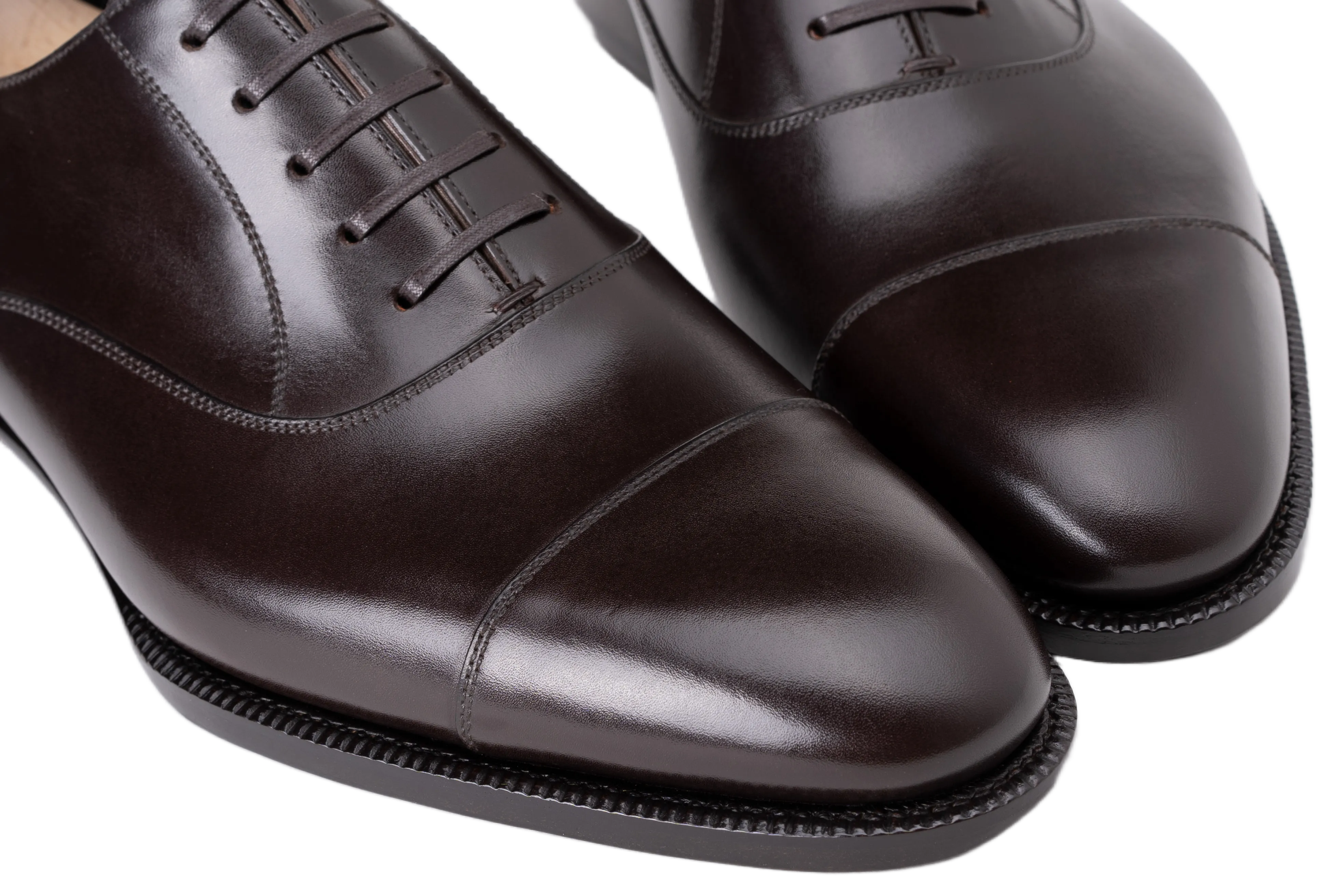 Raj Singhs Cap Toe Oxford – Handcrafted Dark Brown Italian Leather Dress Shoes
