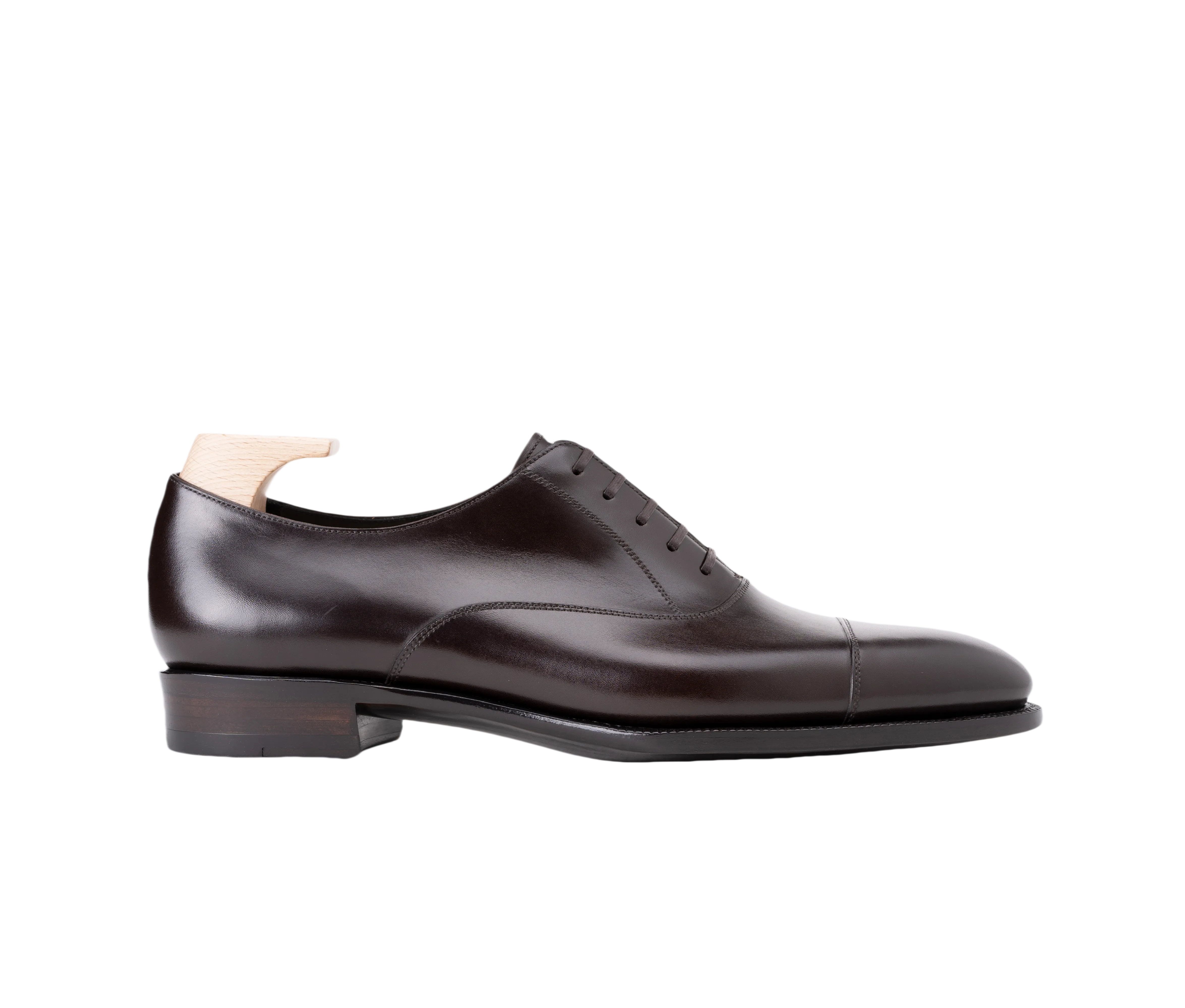 Raj Singhs Cap Toe Oxford – Handcrafted Dark Brown Italian Leather Dress Shoes