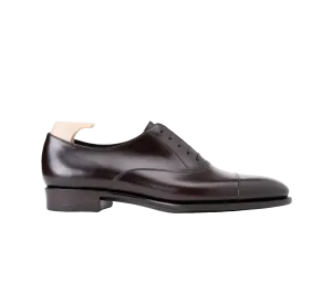 Raj Singhs Cap Toe Oxford – Handcrafted Dark Brown Italian Leather Dress Shoes