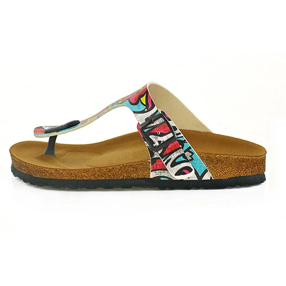 Red, Blue, Yellow Geometric Patterned Sandal - CAL515