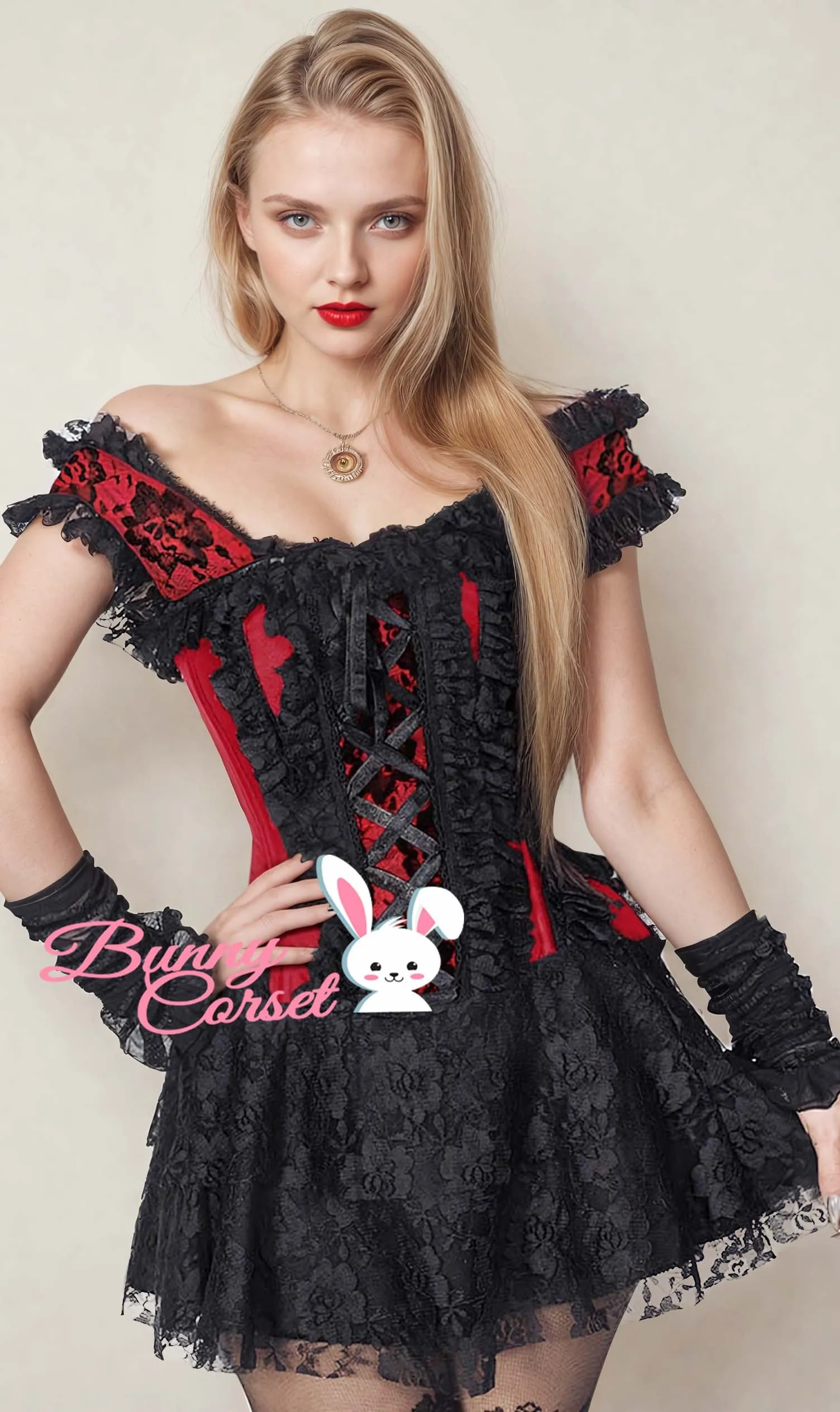 Ruchel Custom Made Steel Boned Halter Burlesque Corset Dress