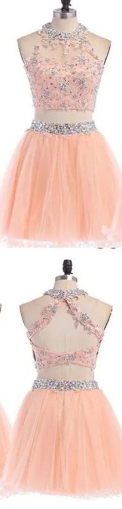 Sexy Two Pieces Short Prom Dresses,Lace Homecoming Prom Dresses on Line,M57