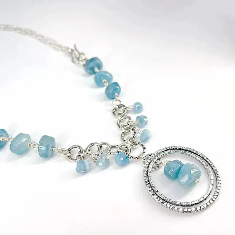 Sterling Silver and Aquamarine Necklace