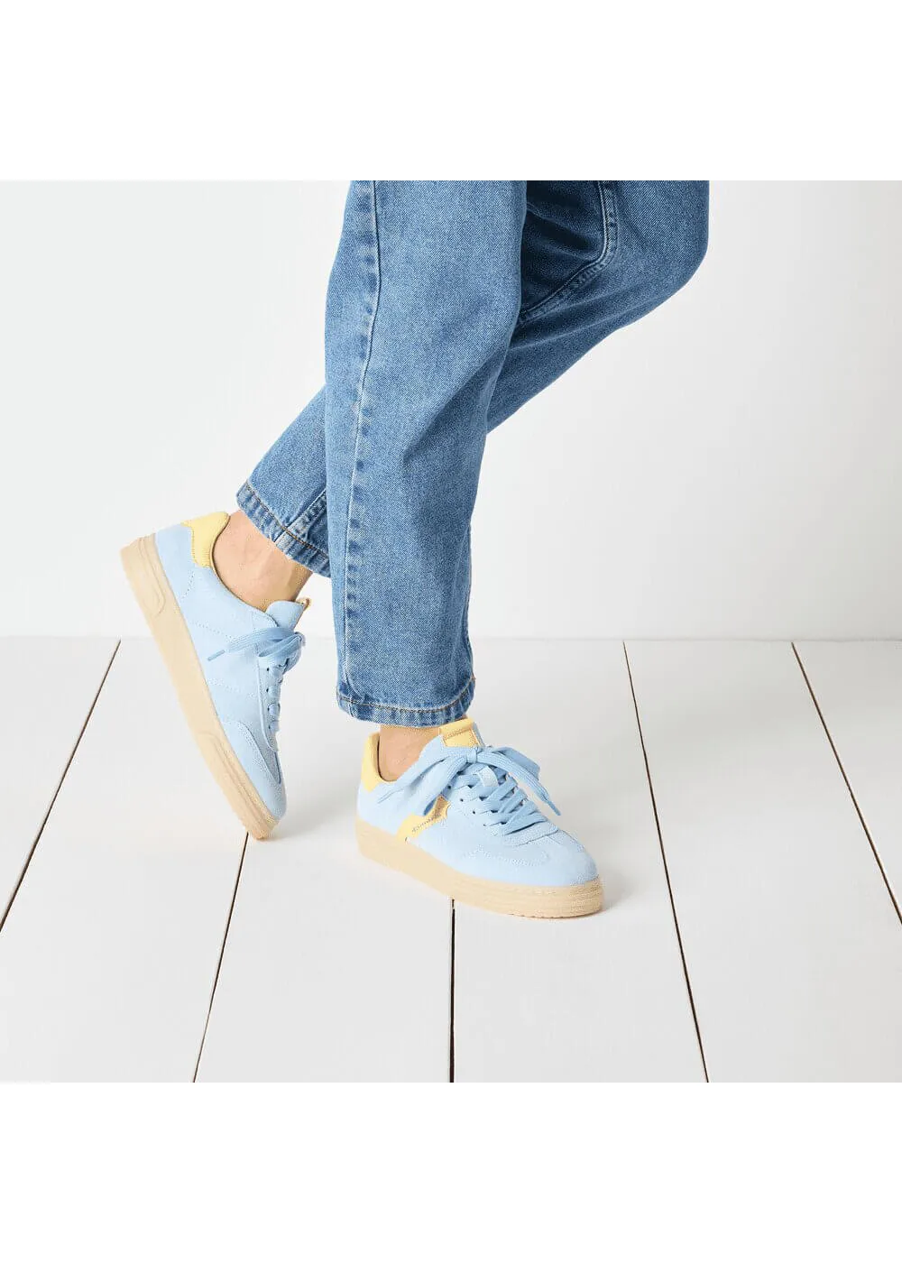 Tamaris Brenna Leren 70's Sneakers Light Blue