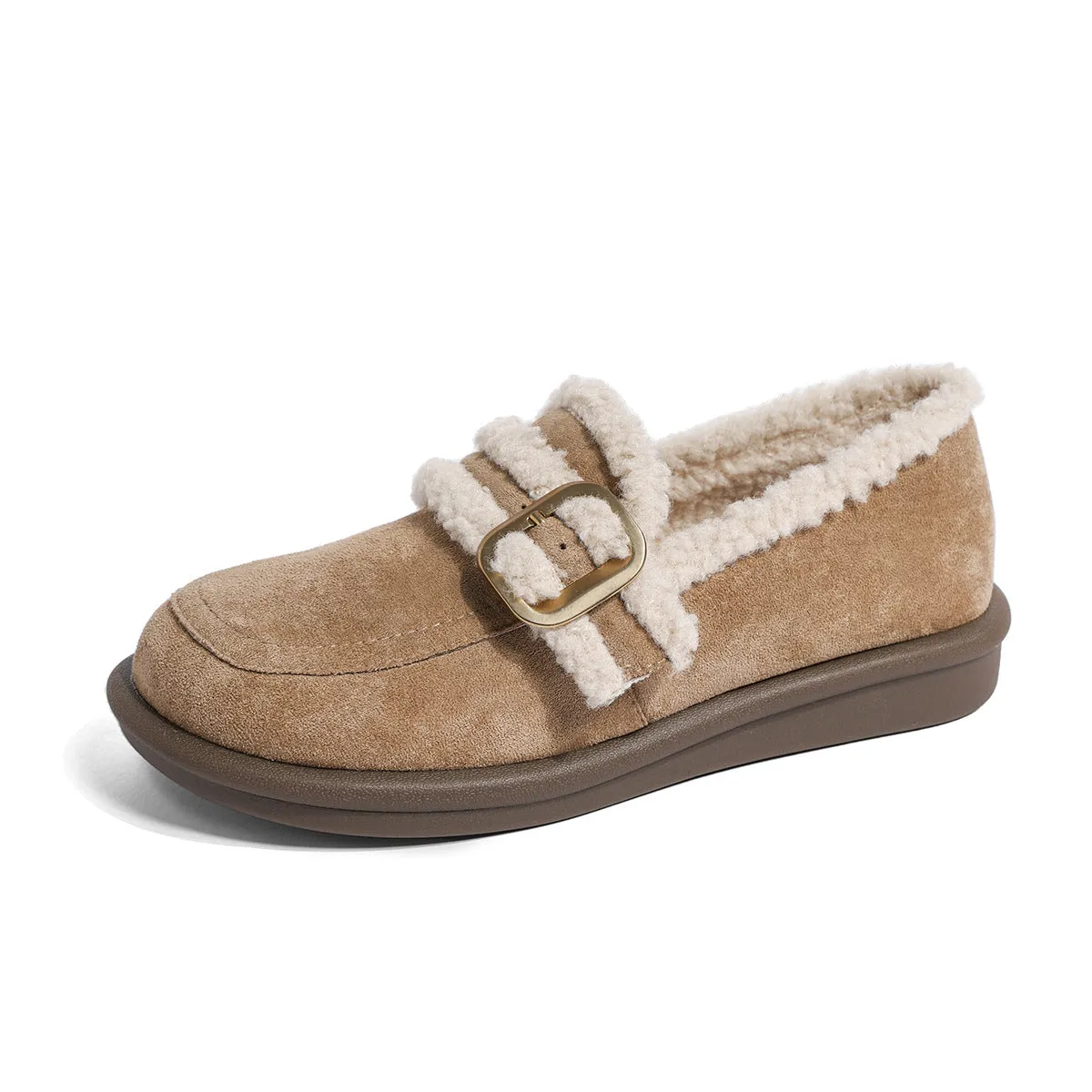 Thick-soled Velvet Shoes Women's Winter Slip-on Loafers