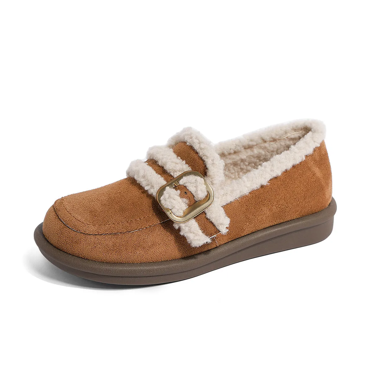 Thick-soled Velvet Shoes Women's Winter Slip-on Loafers