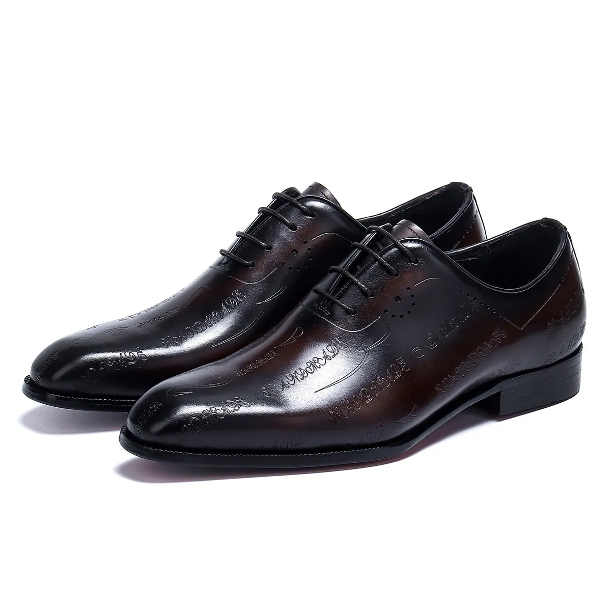 Top Layer Cowhide Formal Leather Shoes Men's Leather Pointed Toe Business British Style Carved Oxford Shoes Men's Shoes68157