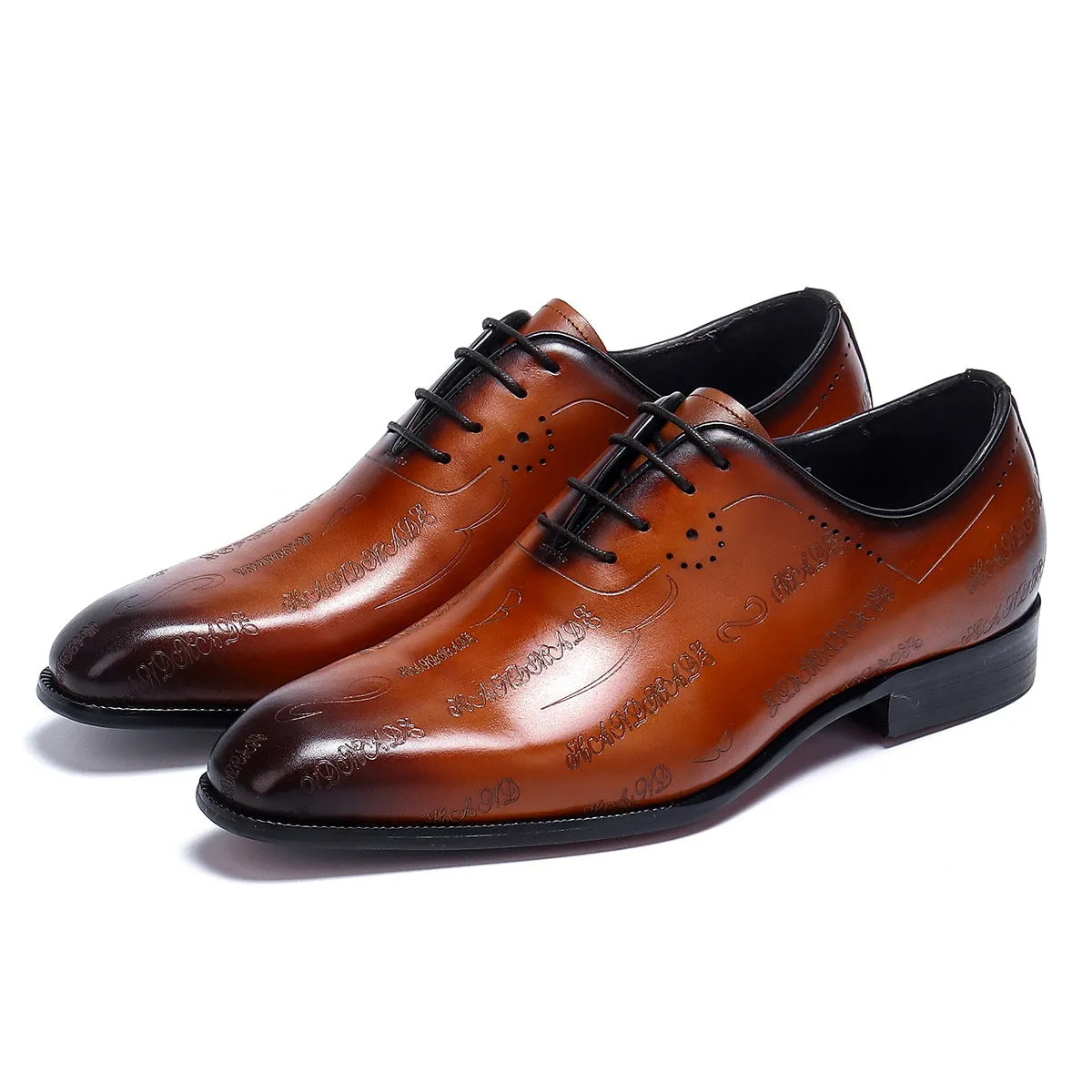 Top Layer Cowhide Formal Leather Shoes Men's Leather Pointed Toe Business British Style Carved Oxford Shoes Men's Shoes68157