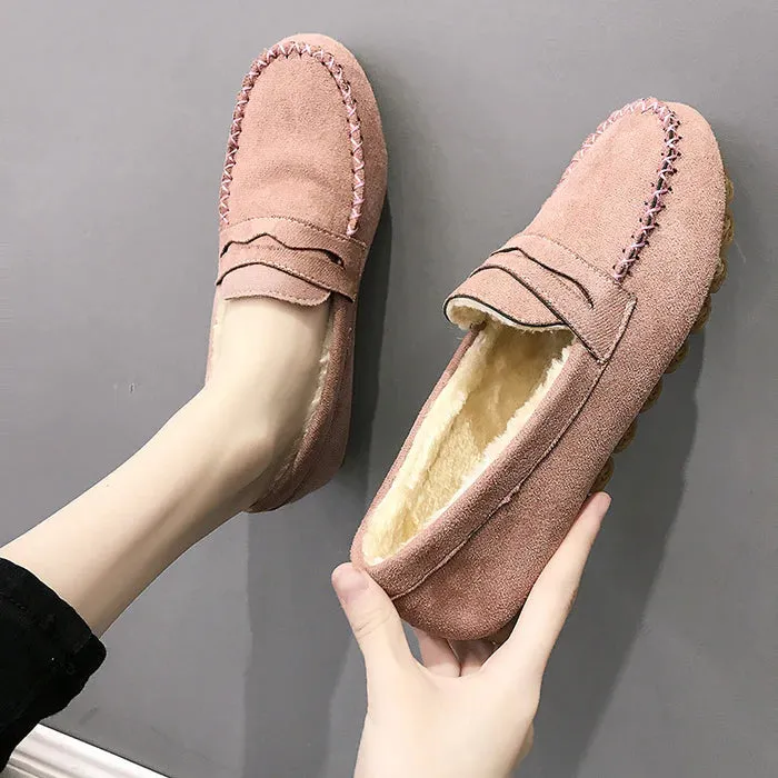 Velvet Soft-Sole Flat Loafers