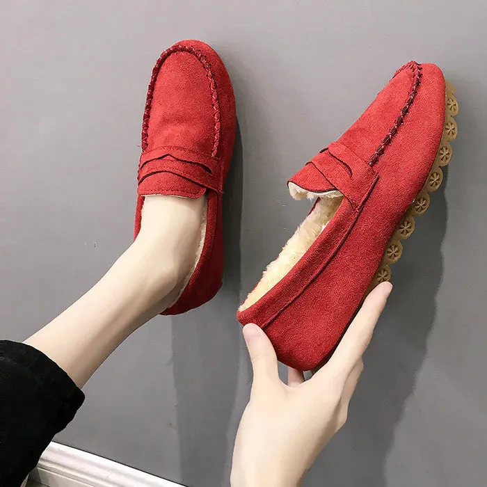 Velvet Soft-Sole Flat Loafers