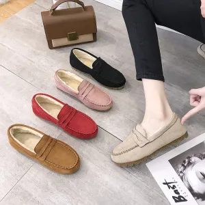 Velvet Soft-Sole Flat Loafers