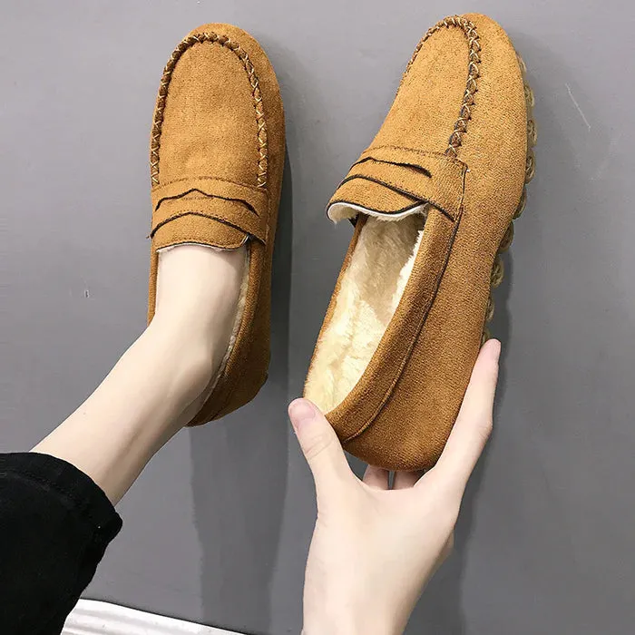 Velvet Soft-Sole Flat Loafers