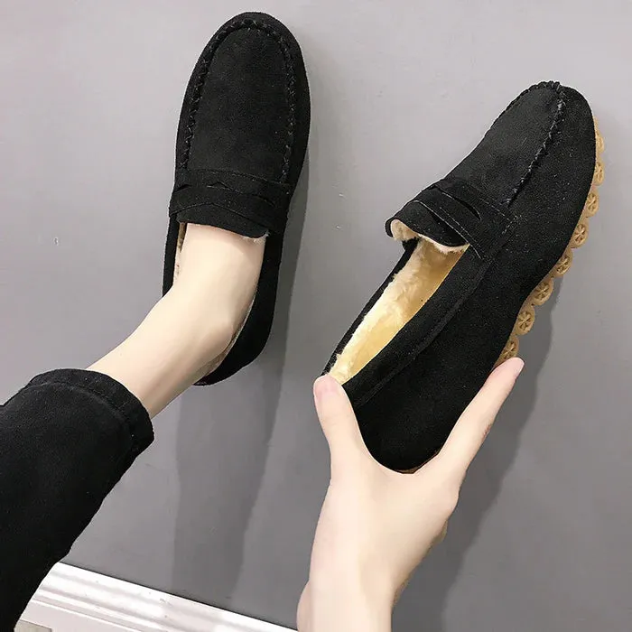 Velvet Soft-Sole Flat Loafers