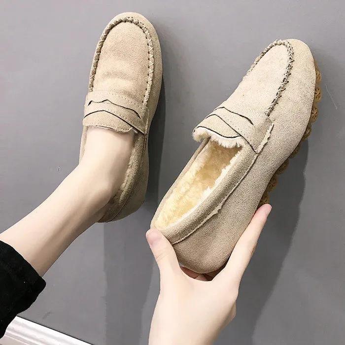 Velvet Soft-Sole Flat Loafers