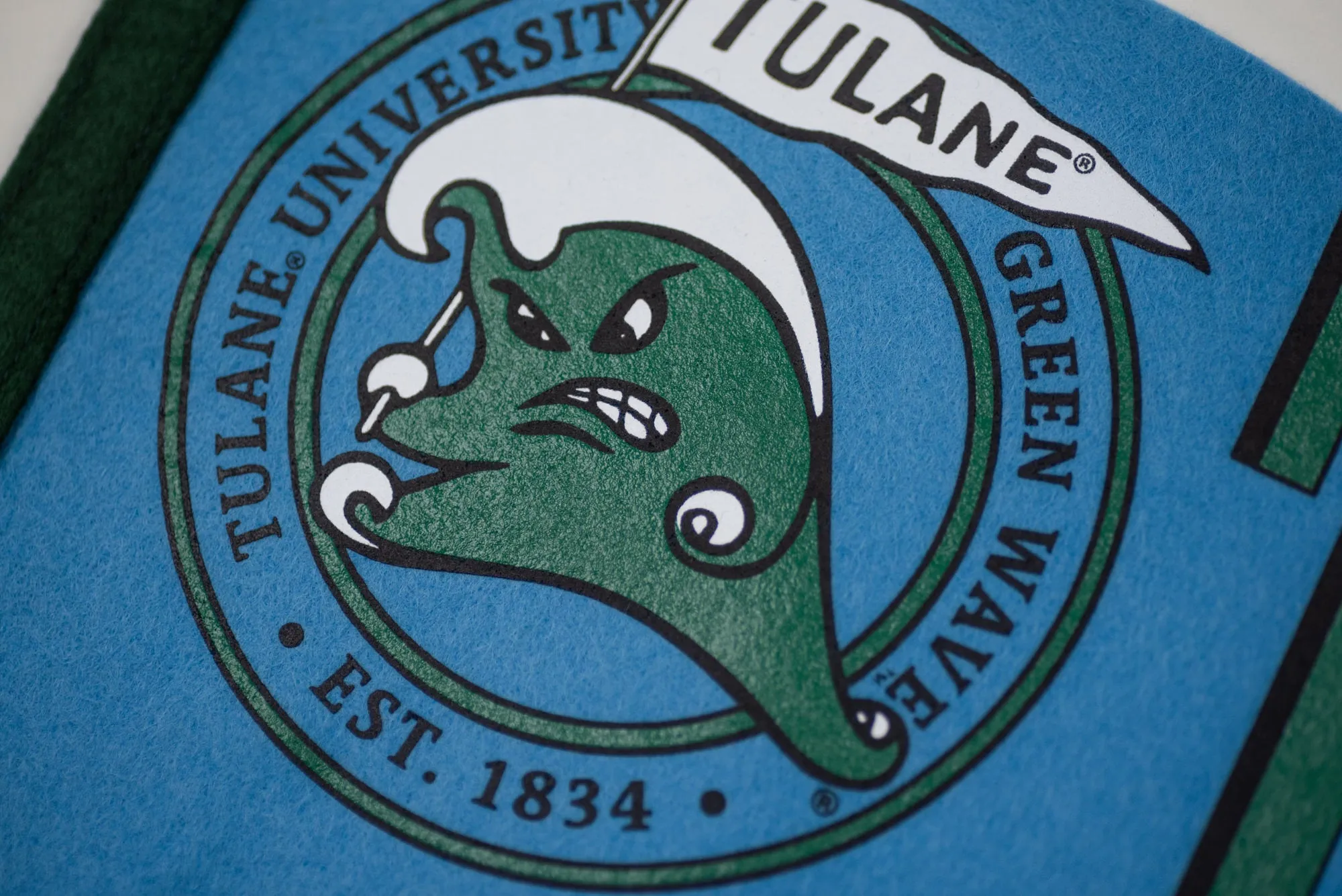 Vintage Tulane Green Wave Logo Pennant
