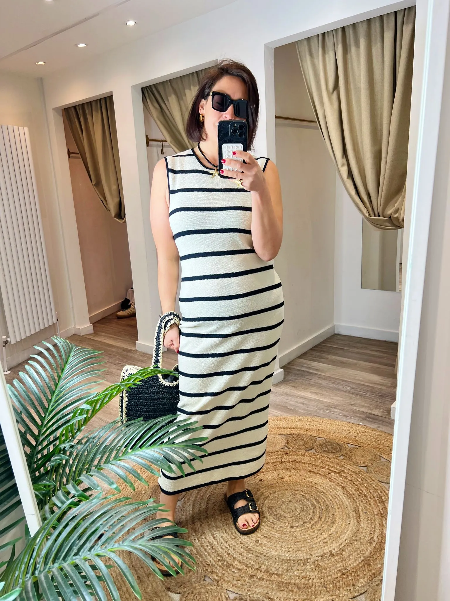 Wanda Sleeveless Stripe Knit Midi/Maxi
