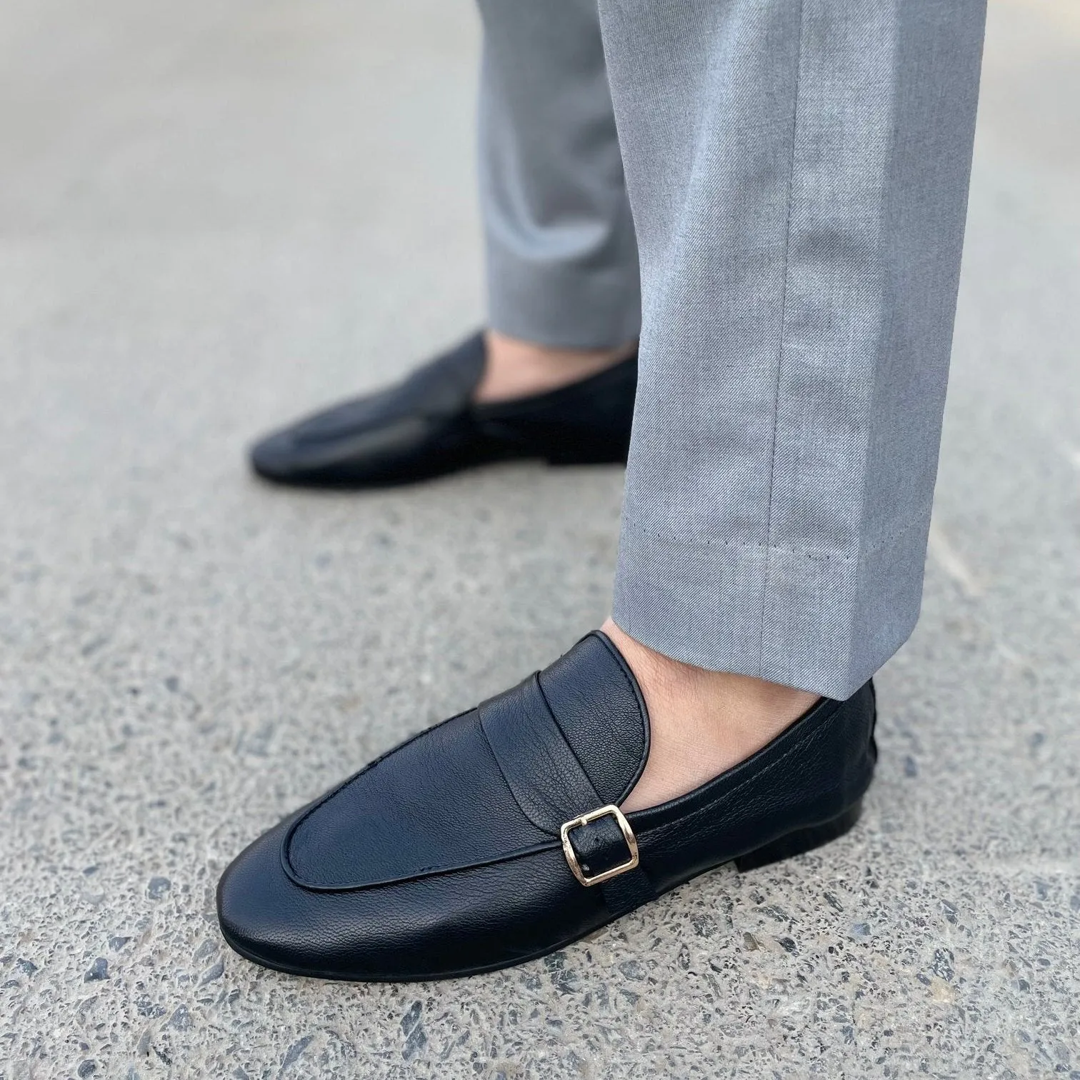 WS Pure leather Handmade Paragon Shoes WS-933 BLK